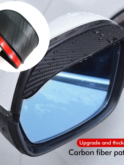 Carbon-Fiber-Car-Rearview-Mirror-Chuva-Sobrancelha-Sun-Visor-Shade-Cover-Protector-Clear-Vision-Acess-rios