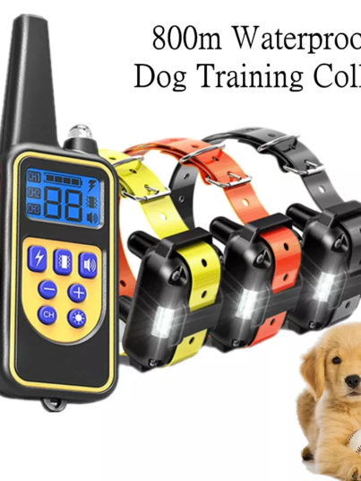 El-trica-Dog-Training-Collar-Casca-Do-C-o-Prova-D-gua-Pet-com-Controle-Remoto